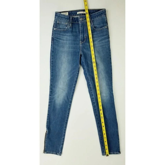 Levi's 26X28 Women's 721 High Rise Skinny Ankle Zip Blue Denim Premium Jeans - Picture 12 of 15